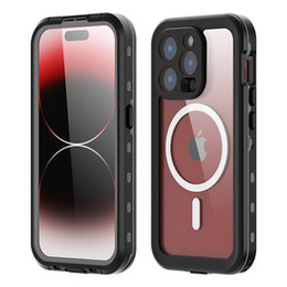 Vodotesné puzdro IP68 pre iPhone 15 Pro, SHELLBOX MagSafe, čierne