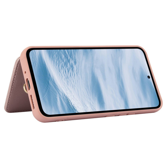 Puzdro pre Samsung Galaxy A55 5G, Leather Flower Card Slot, ružové