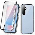 Puzdro pre Samsung Galaxy S24 FE, Magnetic Dual Glass, strieborné
