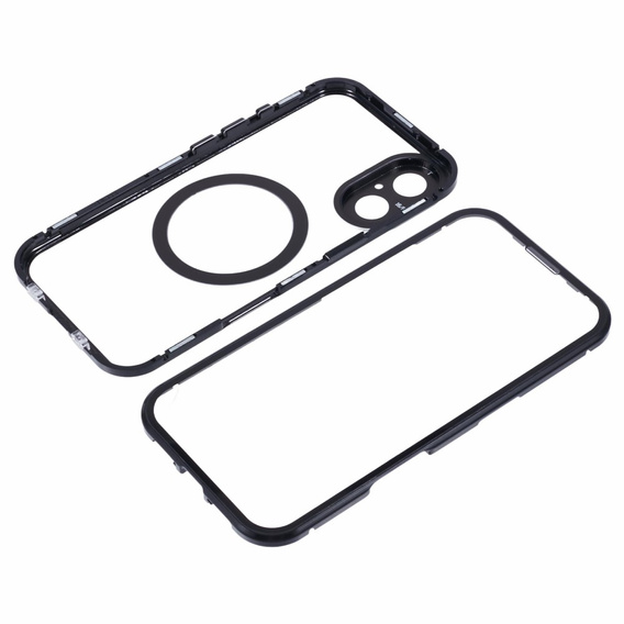 Magnetické puzdro Dual Glass MagSafe pre iPhone 16, čierne