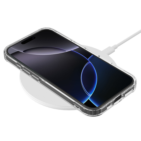 Magnetické puzdro MagSafe pre iPhone 16 Pro, ERBORD CrystalMag, priehľadné + sklo na displej