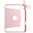Puzdro pre iPad Pro 11" 2022/2021/2020 (4/3/2 gen.), s priestorom pre stylus, otočné o 360°, ružové