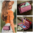 Puzdro CASEME pre Samsung Galaxy S25 FE, RFID Leather Wallet, s popruhom cez rameno, červené