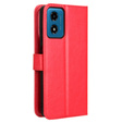 Klapkové puzdro pre Motorola Moto E14, Crazy Horse Wallet, červené