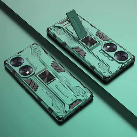 Obal na mobil pre Honor 70 5G, Military kickstand, zelený