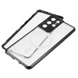 Magnetické puzdro Dual Glass MagSafe pre Samsung Galaxy S21 Ultra, čierne