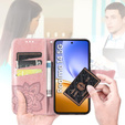 Klapkové puzdro pre Realme 14 5G / Realme 14T 5G, Butterfly, ružové rose gold