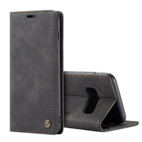 CASEME puzdro pre Samsung Galaxy S10 Plus, Leather Wallet Case, čierne