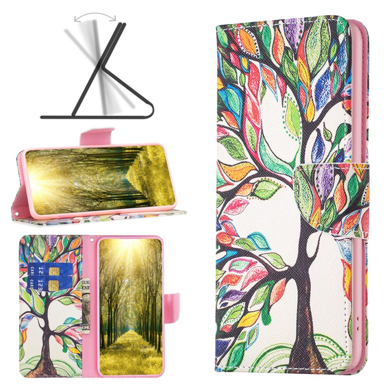 Klapkové puzdro pre Samsung Galaxy M34, Wallet, tree of life, biele