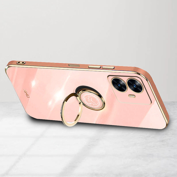Obal na mobil pre Realme C55, Electro Ring, ružové rose gold