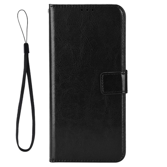 Klapkové puzdro pre Motorola Edge 30 Fusion 5G, Crazy Horse Wallet, čierne