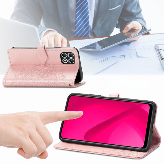 Klapkové puzdro pre T Phone 2 5G, Mandala, ružové
