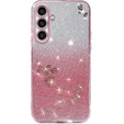 Puzdro pre Samsung Galaxy A54, Glitter Flower, ružové rose gold