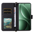 Puzdro s chlopňou pre Xiaomi Poco F7 Ultra, Crossbody Leather Wallet, čierne