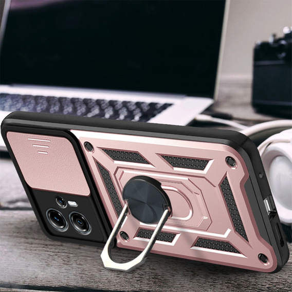 Obal na mobil pre Motorola Moto G13 / G23, CamShield Slide, ružové rose gold