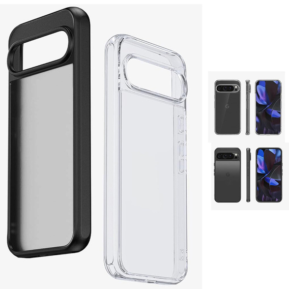 Obal na mobil pre Google Pixel 9 Pro XL, Fusion Hybrid, transparentné / čierne