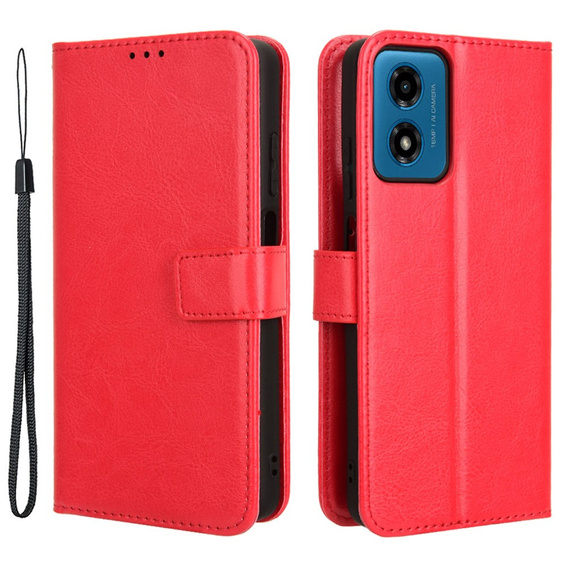 Klapkové puzdro pre Motorola Moto G24 / G24 Power / G04, Crazy Horse Wallet, červené