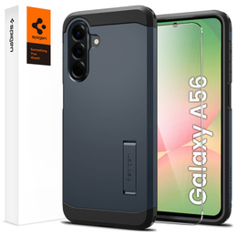 Puzdro Spigen pre Samsung Galaxy A56 5G, Tough Armor Mag MagSafe, tmavomodré + tvrdené sklo 9H