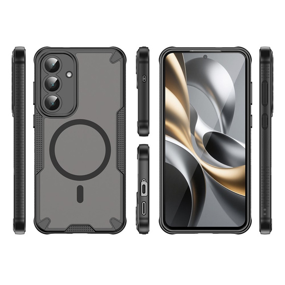 Pancierované puzdro pre Samsung Galaxy S25 FE, pre MagSafe, matné čierne