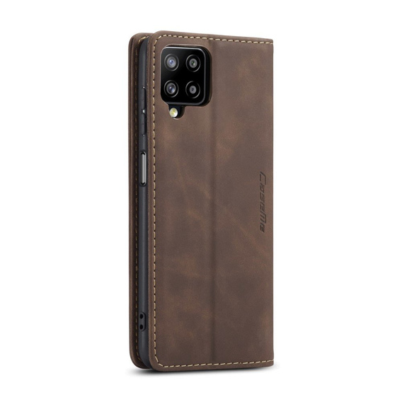 CASEME puzdro pre Samsung Galaxy A12 / M12 / A12 2021, Leather Wallet Case, káva