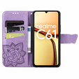 Klapkové puzdro pre Realme C61, Butterfly, fialové