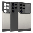 Obal na mobil pre Samsung Galaxy S24 Ultra, ERBORD MagProtect Slide Camera, sivé gunmetal