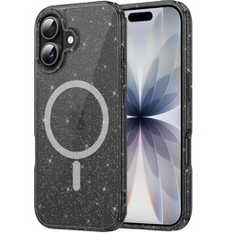 Puzdro pre iPhone 17, pre MagSafe, trblietavé, priesvitné čierne