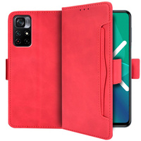 Klapkové puzdro pre Xiaomi Poco M4 Pro 5G / Redmi Note 11S 5G, Card Slot, červené