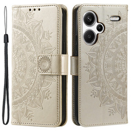 Klapkové puzdro pre Xiaomi Redmi Note 13 Pro+, Mandala, zlaté