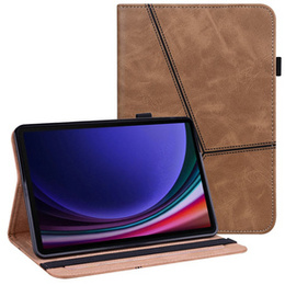 Puzdro pre Samsung Galaxy Tab S10 Lite / S10 FE / S9 FE / S9, Classic, s priestorom pre stylus, hnedé