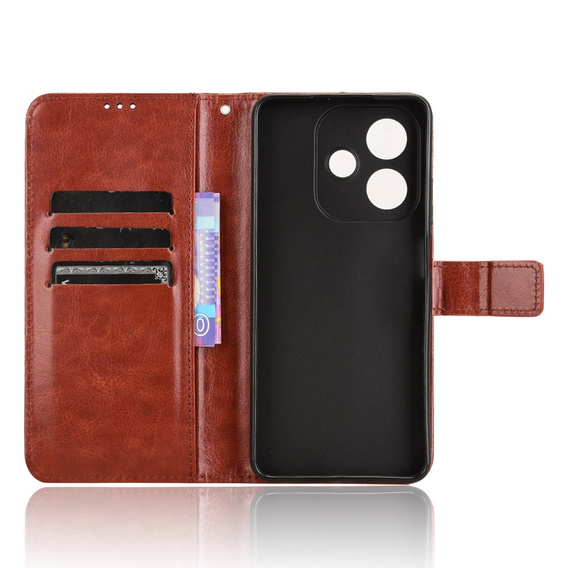 Klapkové puzdro pre Oppo A40 / Oppo A40m, Crazy Horse Wallet, hnedé