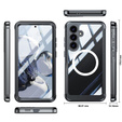 Puzdro pre Samsung Galaxy S25 FE, Shockproof, so sklom, pre MagSafe, čierne