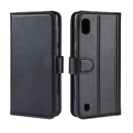 Klapkové puzdro pre Samsung Galaxy A10, Split Leather Wallet, čierne