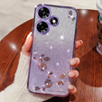 Puzdro pre Infinix Hot 30, Glitter Flower, fialové