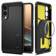 Puzdro Spigen pre Samsung Galaxy S25 Edge, Tough Armor Mag MagSafe, čierne + tvrdené sklo 9H