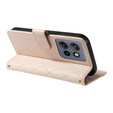 Puzdro s chlopňou pre Motorola Edge 50 Neo / Motorola ThinkPhone 25, Rhombus Crossbody Leather, béžové