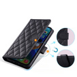 Puzdro s chlopňou pre iPhone 16 Pro Max, Rhombus Crossbody Leather, čierne