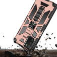 Obal na mobil pre Samsung Galaxy A03s, Armor Kickstand, ružové rose gold