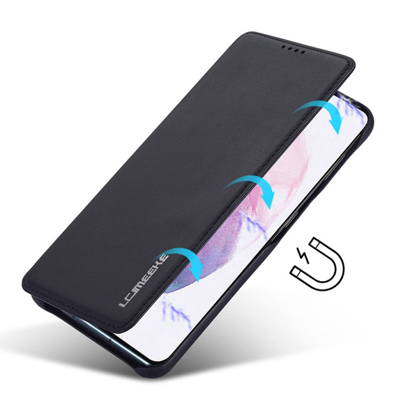 Klapkové puzdro pre Samsung Galaxy S22+ Plus 5G, LC.IMEEKE, čierne