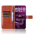 Klapkové puzdro pre Xiaomi Poco M7 Pro 5G, Crazy Horse Wallet, hnedé