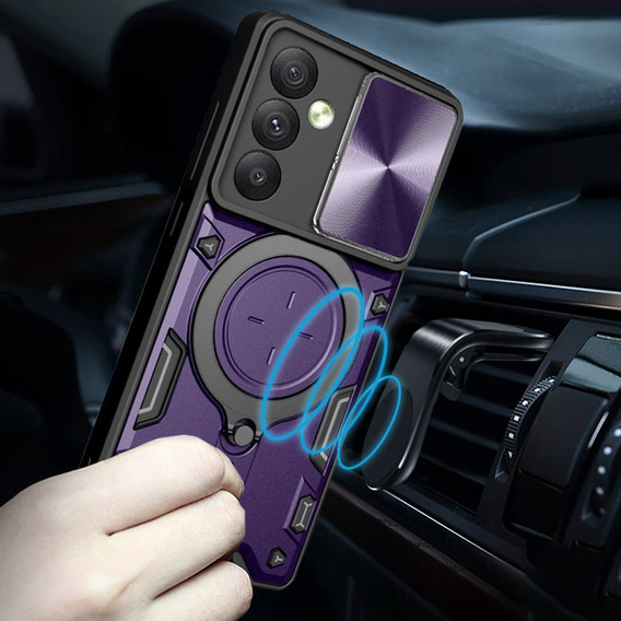 Pancierované puzdro pre Samsung Galaxy A54 5G, CamShield Slide, fialové