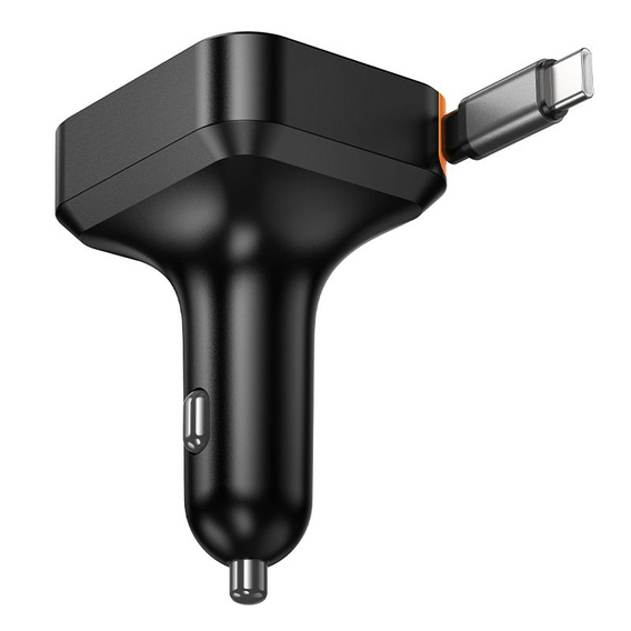 Autonabíjačka Hoco s trojitým výstupom a zasúvacím káblom USB-C s výkonom 65 W