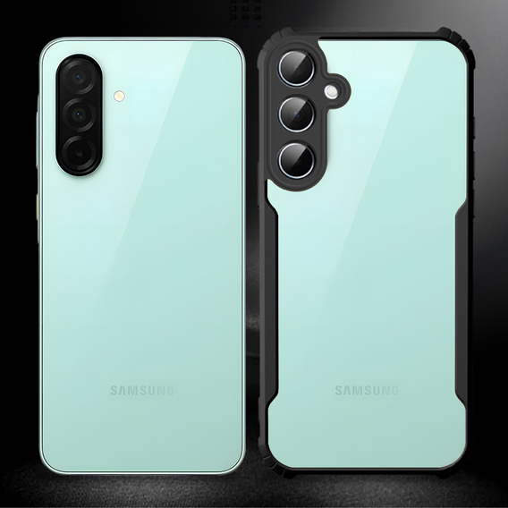 Puzdro pre Samsung Galaxy A26, AntiDrop Hybrid, čierne + tvrdené sklo 9H