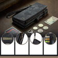 CASEME puzdro pre Samsung Galaxy A56 5G, Retro Leather Wallet, s remienkom, čierne