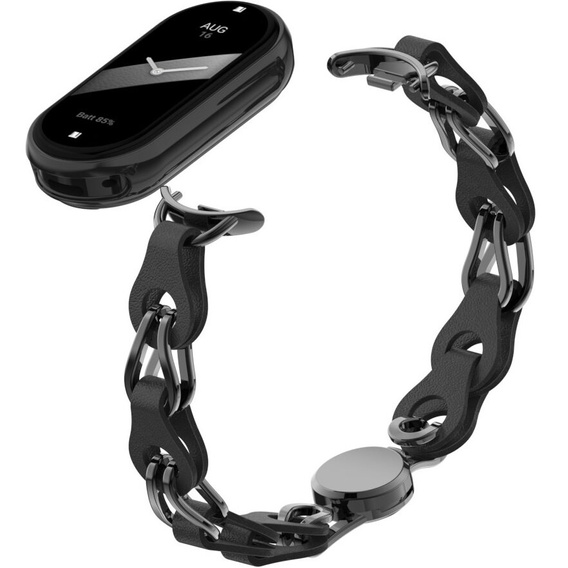 Kobieca bransoleta do Xiaomi Smart Band 10 / 9 / 8, Czarna