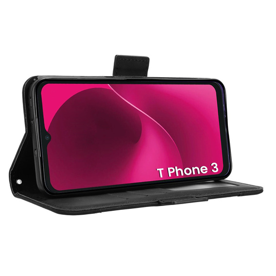 Klapkové puzdro pre T Phone 3 5G, Card Slot, čierne