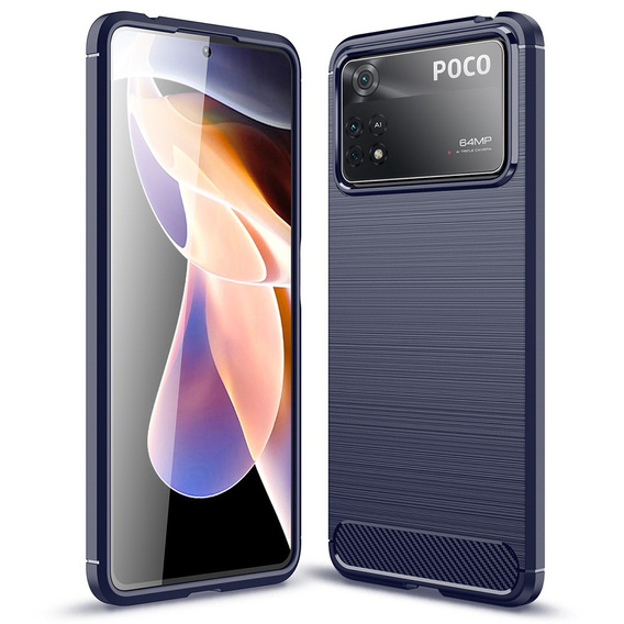 Obal na mobil pre Xiaomi Poco X4 Pro 5G, Carbon, modré