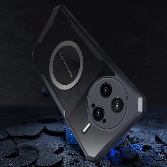 Puzdro pre Xiaomi Poco F7 Ultra, s magnetickým štítkom, transparentné / čierne