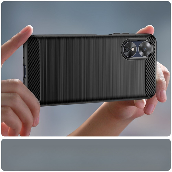 Obal na mobil pre Oppo A17, Carbon, čierne