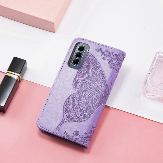 Klapkové puzdro pre Infinix Hot 50 Pro 4G, Butterfly, fialové